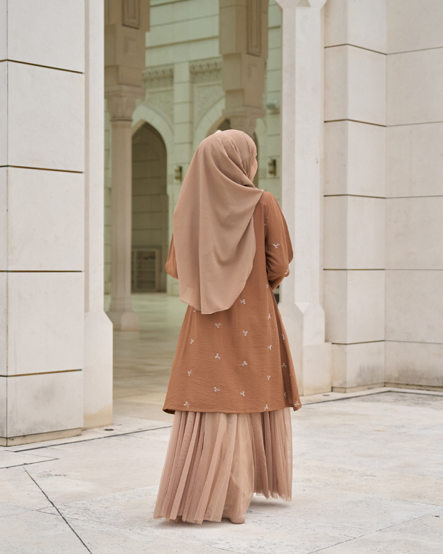 Tunic Coquette Sulam Ribbon Camile - Pecan Brown