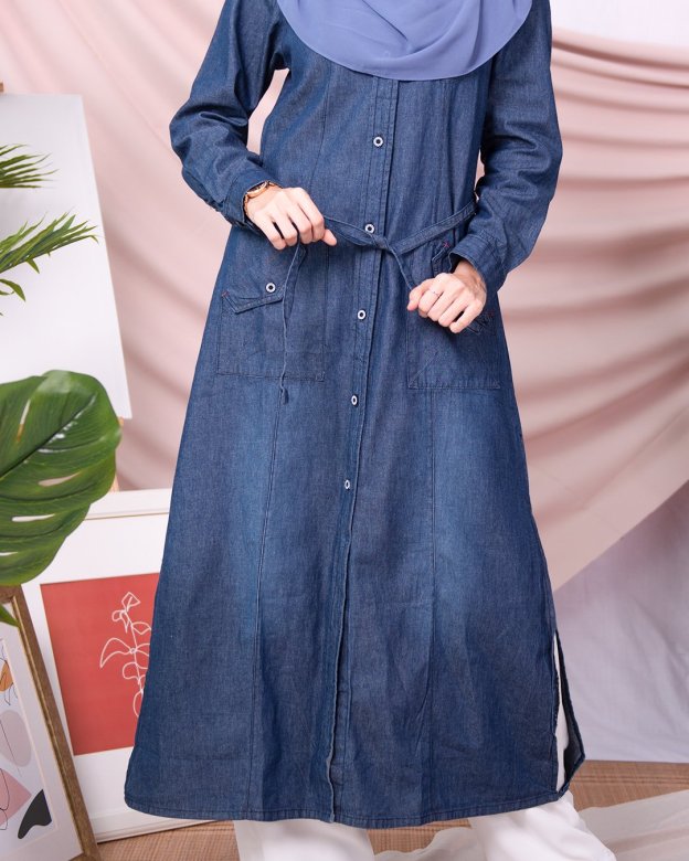Dress Medi Denim Dafa - Prussian Blue