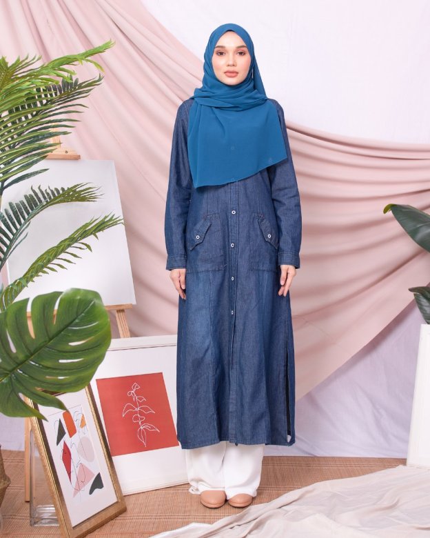 Dress Medi Denim Dafa - Midnight Blue
