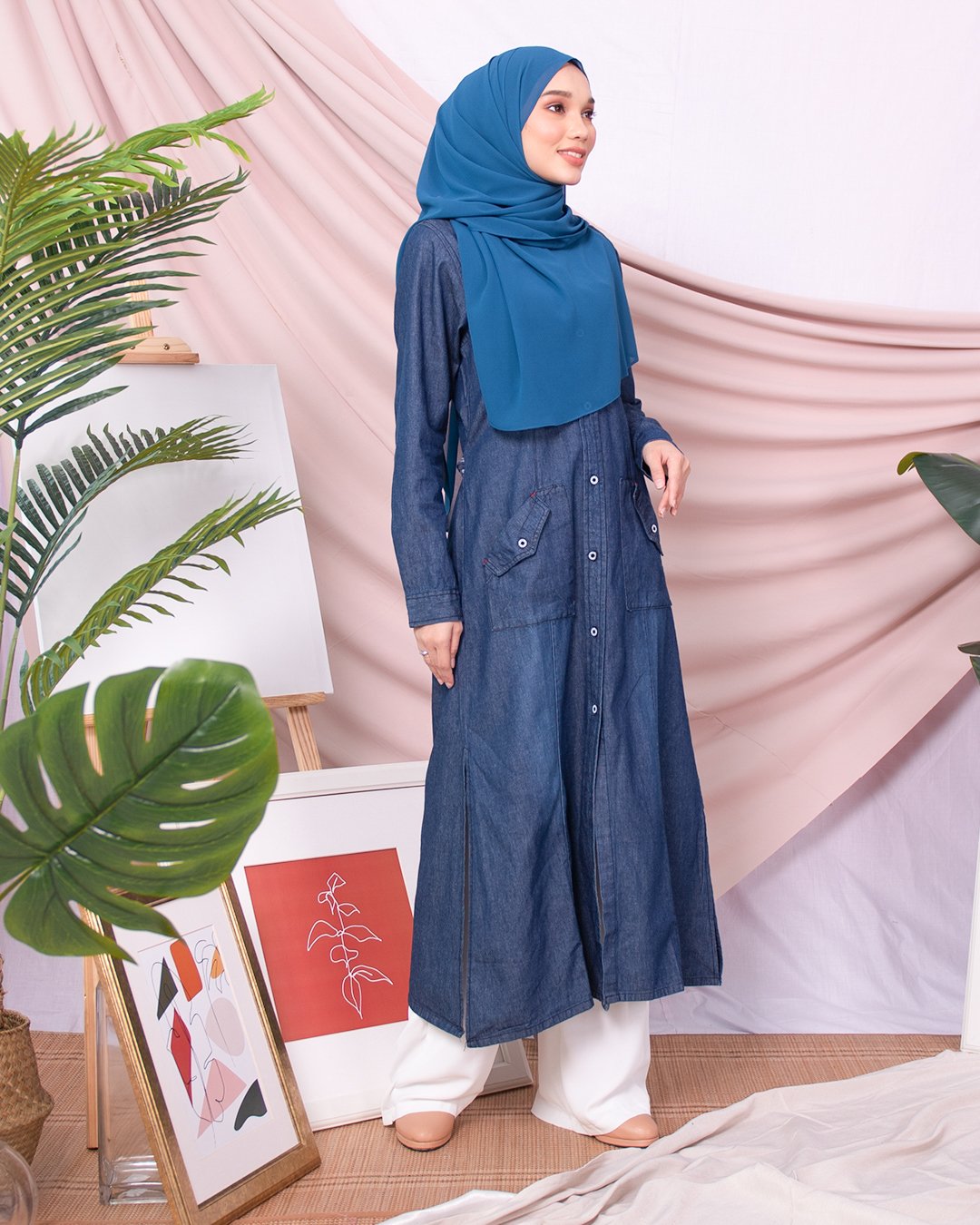 Dress Medi Denim Dafa - Midnight Blue