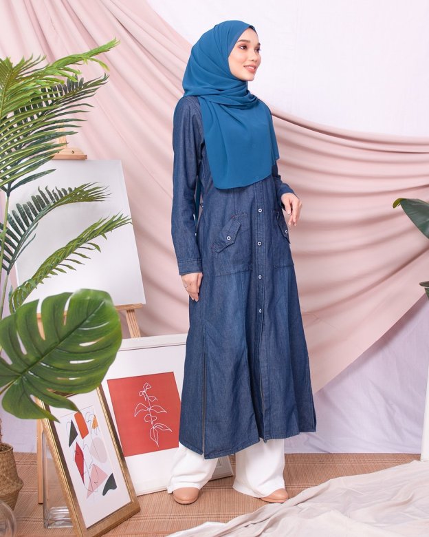 Dress Medi Denim Dafa - Midnight Blue