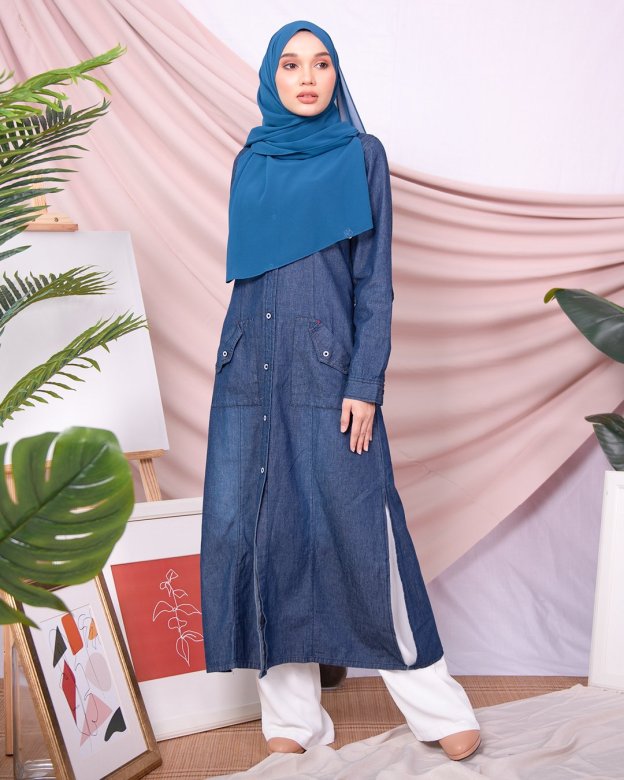Dress Medi Denim Dafa - Midnight Blue