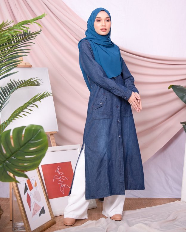 Dress Medi Denim Dafa - Midnight Blue