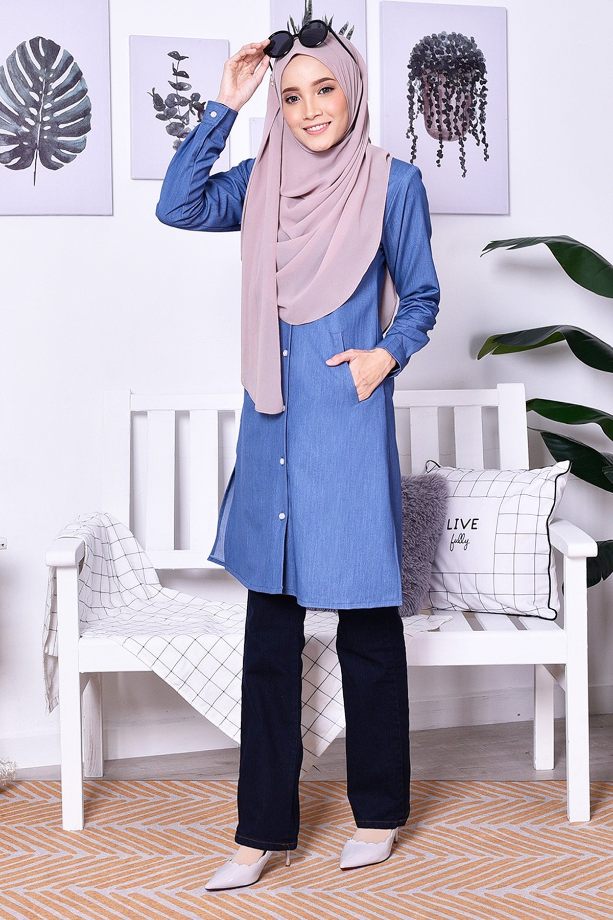 Tunic Denim Daniela - Flame Blue