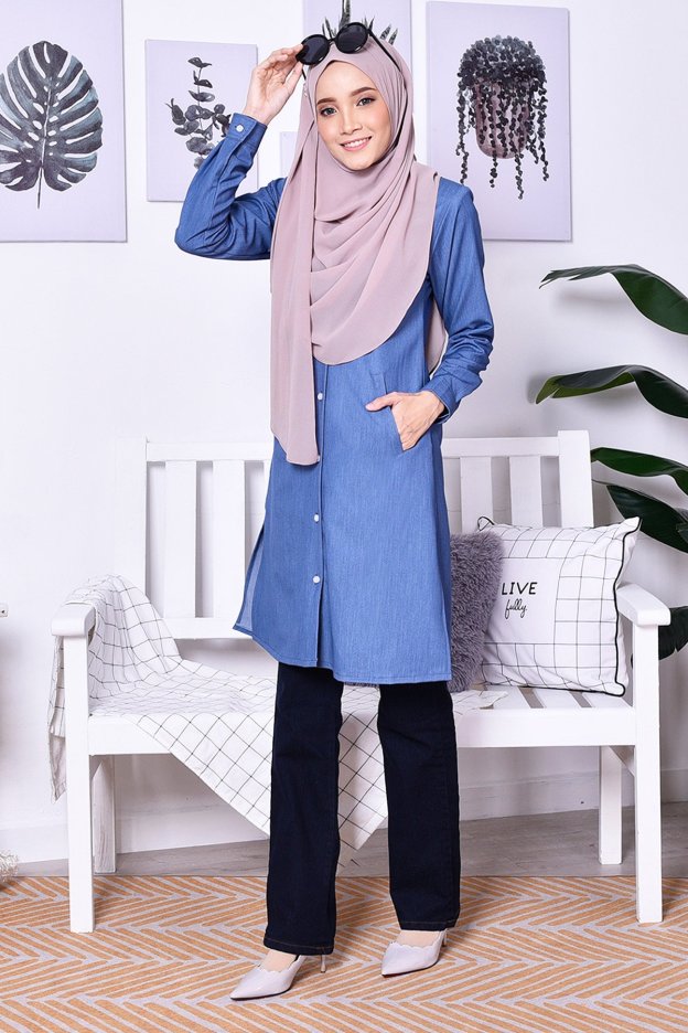 Tunic Denim Daniela - Flame Blue