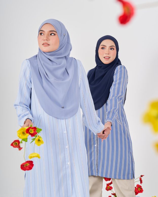 Tunic Denim Dhalia Stripe - Greyish Blue