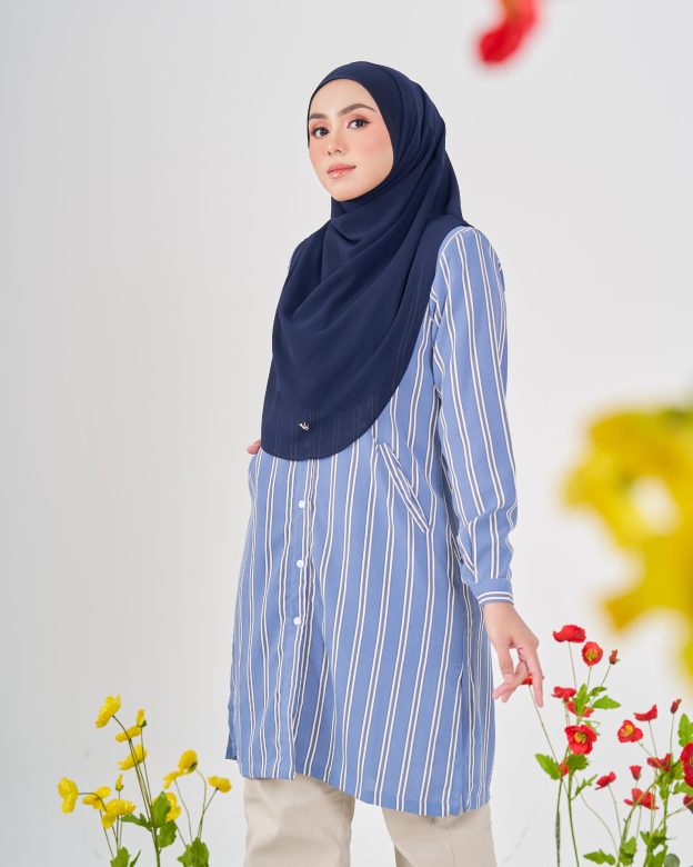 Tunic Denim Dhalia Stripe - Greyish Blue