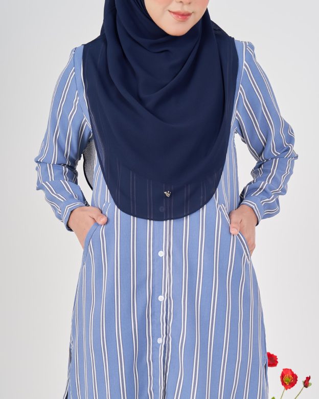 Tunic Denim Dhalia Stripe - Greyish Blue