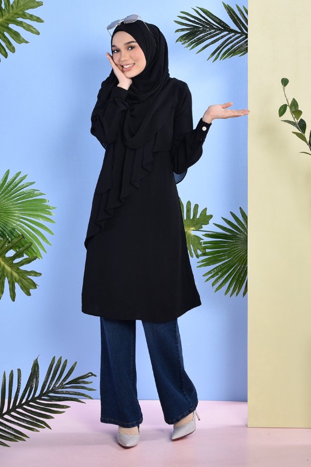Tunic Lana Ruffle - Coal Black