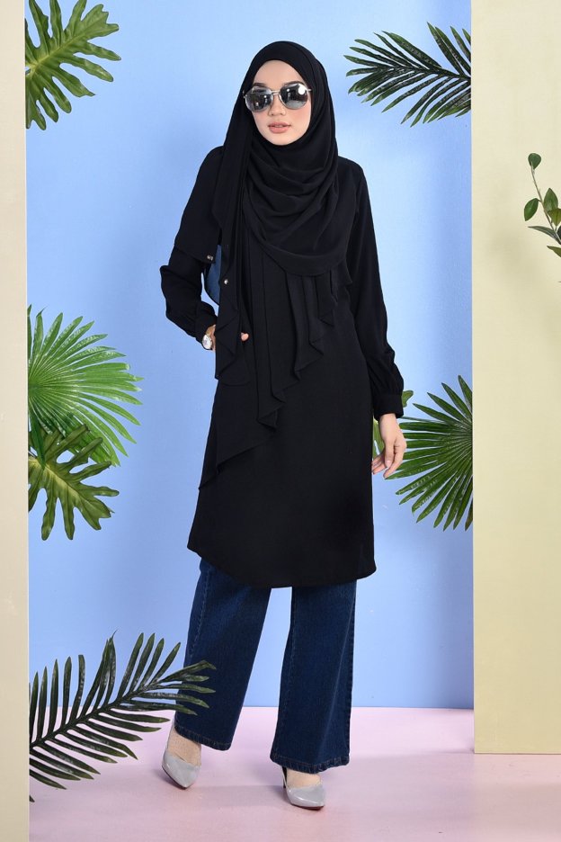 Tunic Lana Ruffle - Coal Black