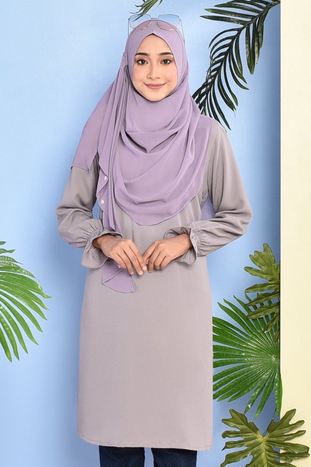 Tunic Pleated Luna - Slate Grey