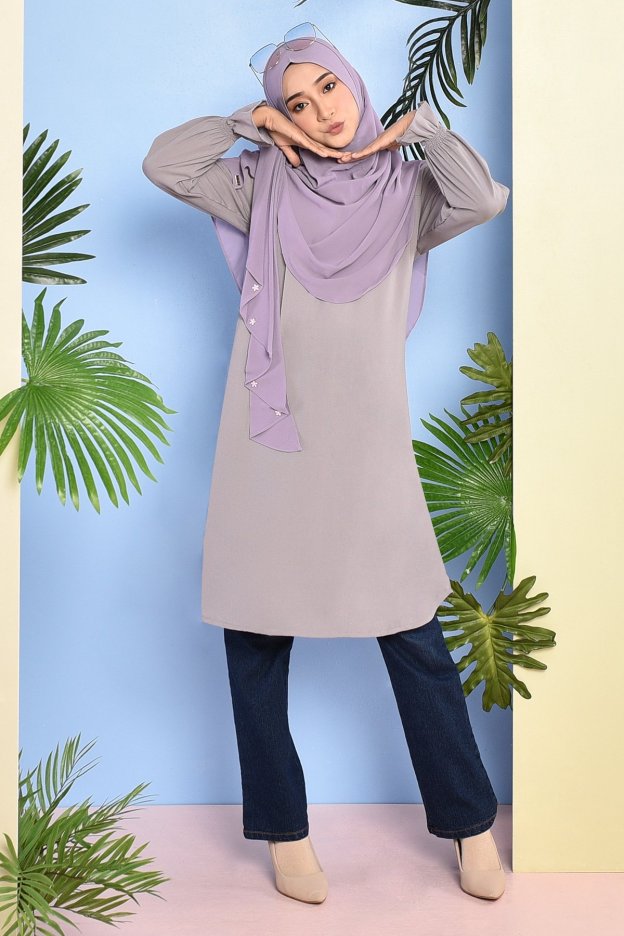Tunic Pleated Luna - Slate Grey