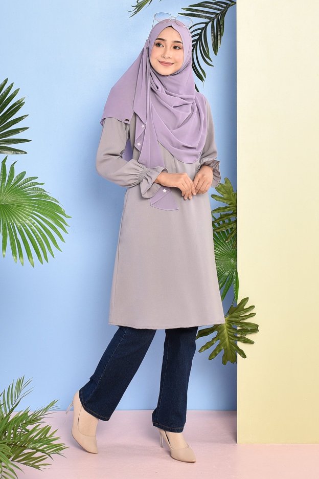 Tunic Pleated Luna - Slate Grey