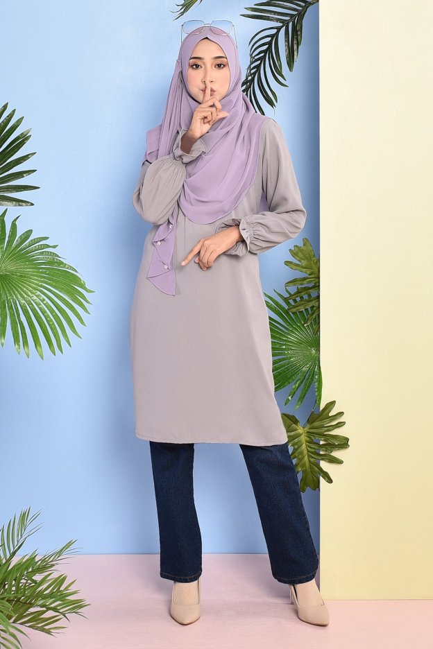 Tunic Pleated Luna - Slate Grey
