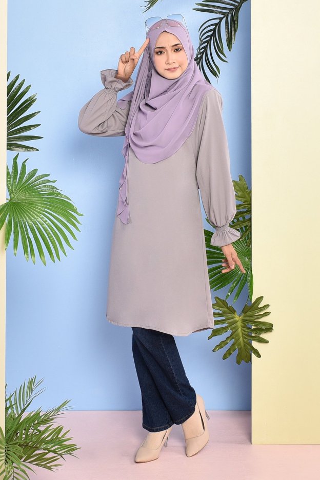 Tunic Pleated Luna - Slate Grey