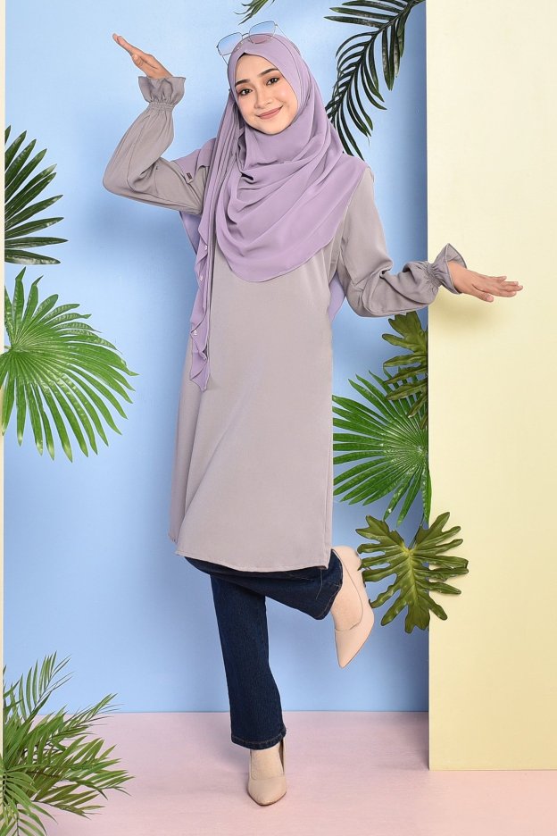 Tunic Pleated Luna - Slate Grey