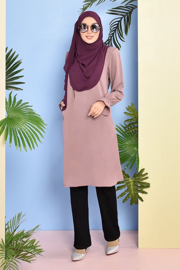 Tunic Pleated Luna - Dusty Purple
