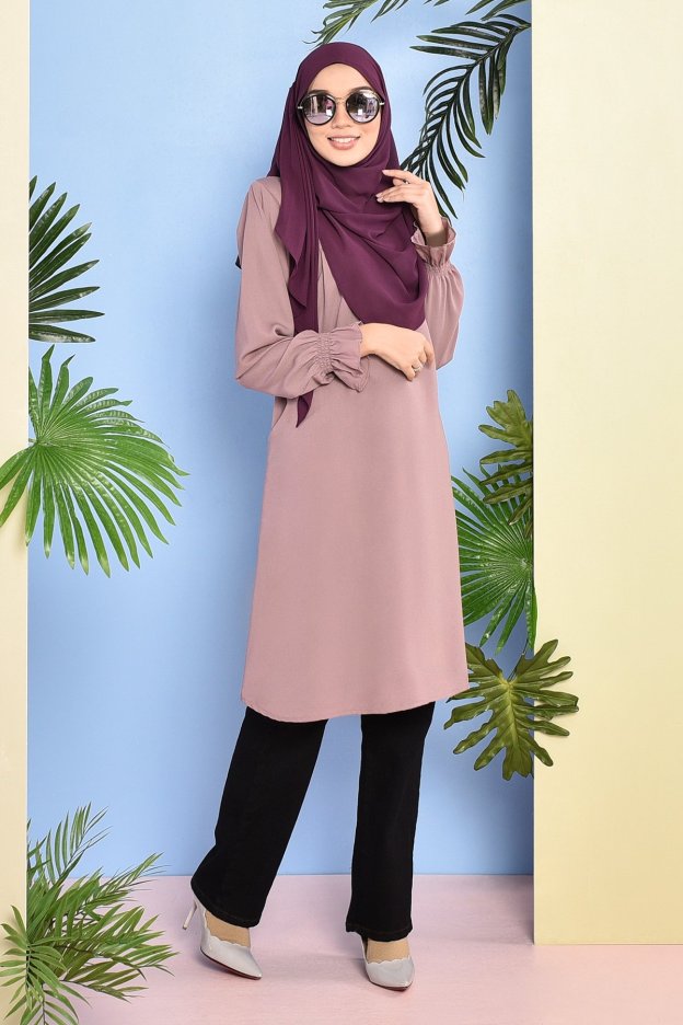 Tunic Pleated Luna - Dusty Purple