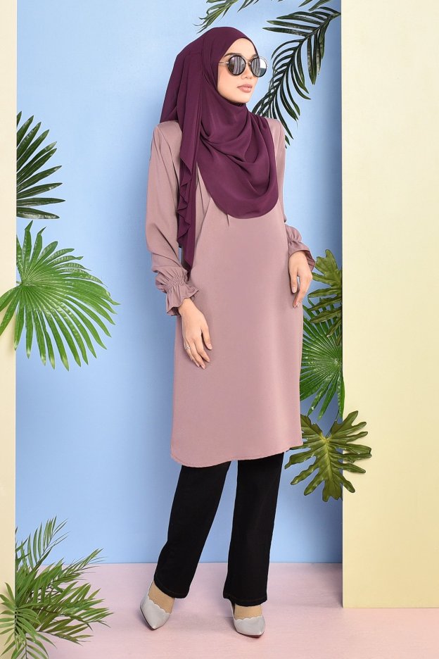 Tunic Pleated Luna - Dusty Purple