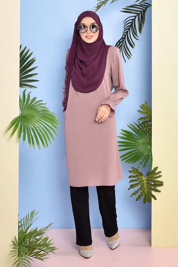 Tunic Pleated Luna - Dusty Purple