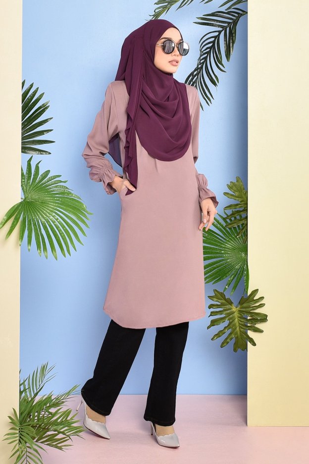 Tunic Pleated Luna - Dusty Purple