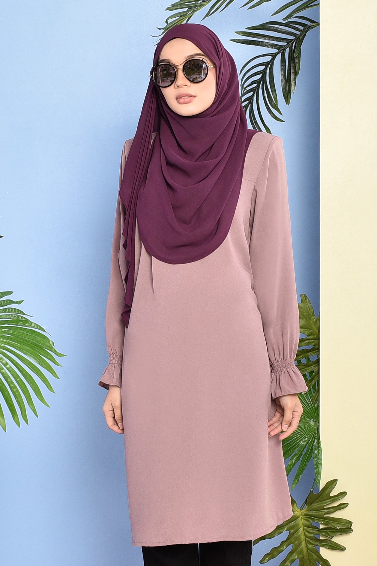 Tunic Pleated Luna - Dusty Purple