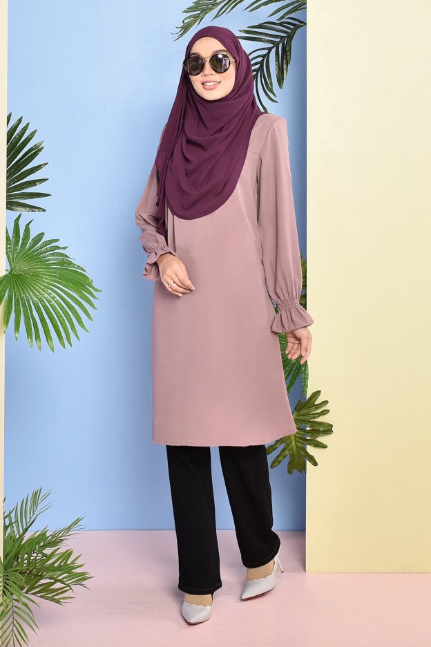 Tunic Pleated Luna - Dusty Purple