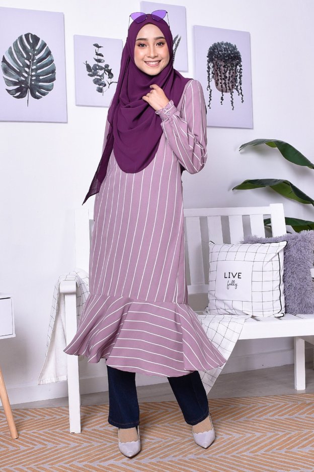 Tunic Ruffle Rania - Plum Purple