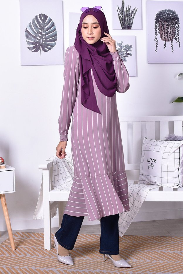 Tunic Ruffle Rania - Plum Purple
