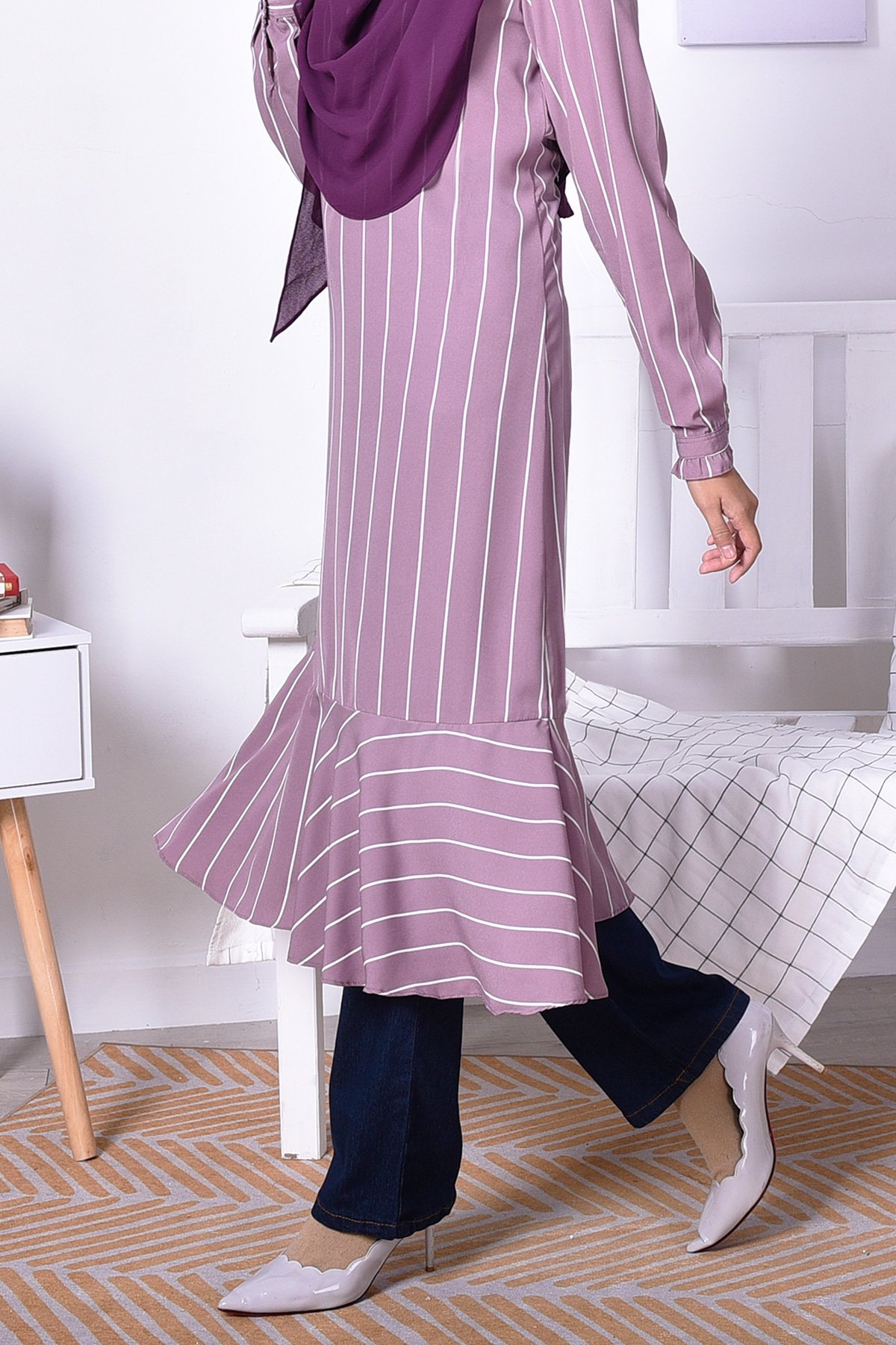 Tunic Ruffle Rania - Plum Purple