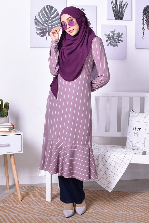 Tunic Ruffle Rania - Plum Purple