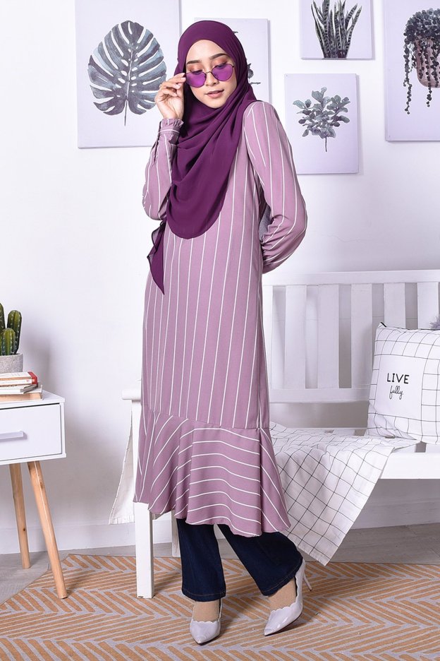 Tunic Ruffle Rania - Plum Purple