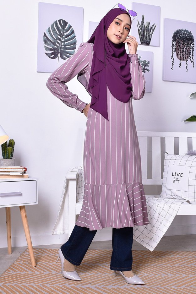 Tunic Ruffle Rania - Plum Purple