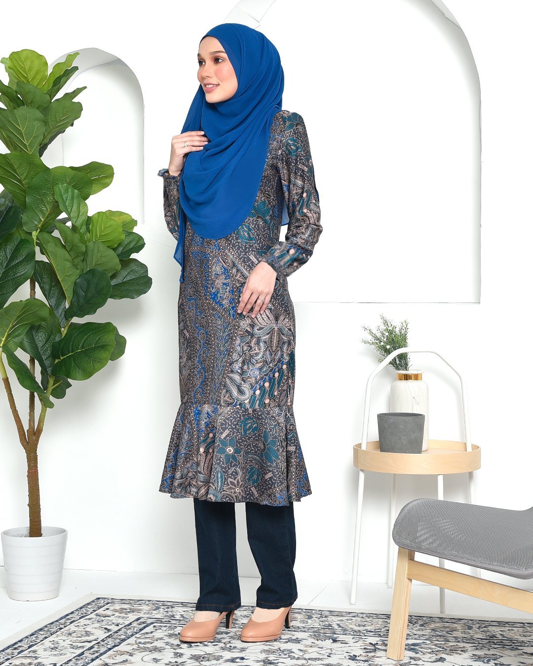 Tunic Ruffle Aimi - Aqua Blue