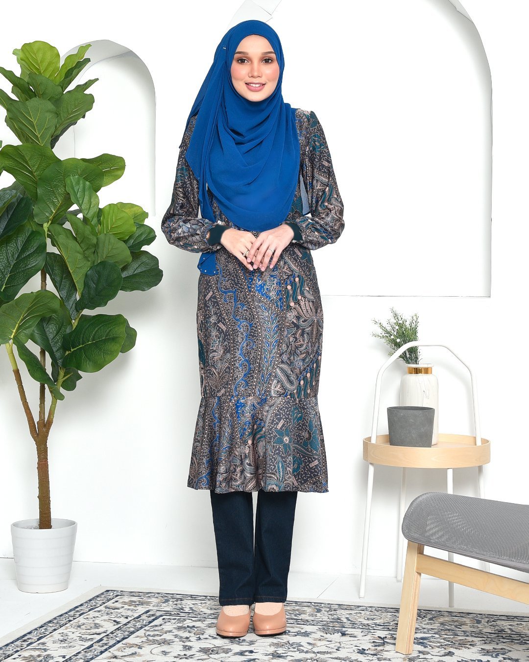 Tunic Ruffle Aimi - Aqua Blue