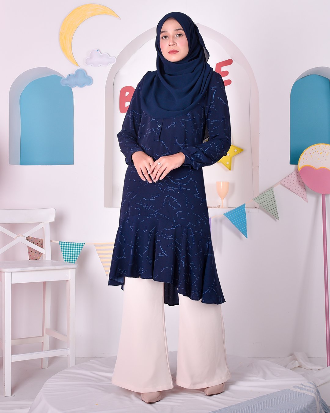 Tunic Ruffle Cindy - Night Blue