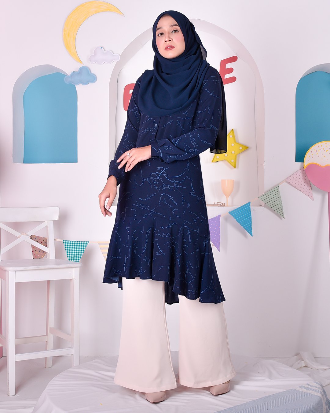 Tunic Ruffle Cindy - Night Blue