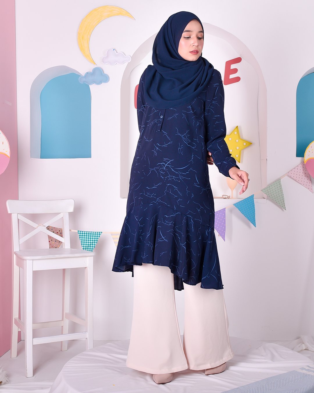Tunic Ruffle Cindy - Night Blue