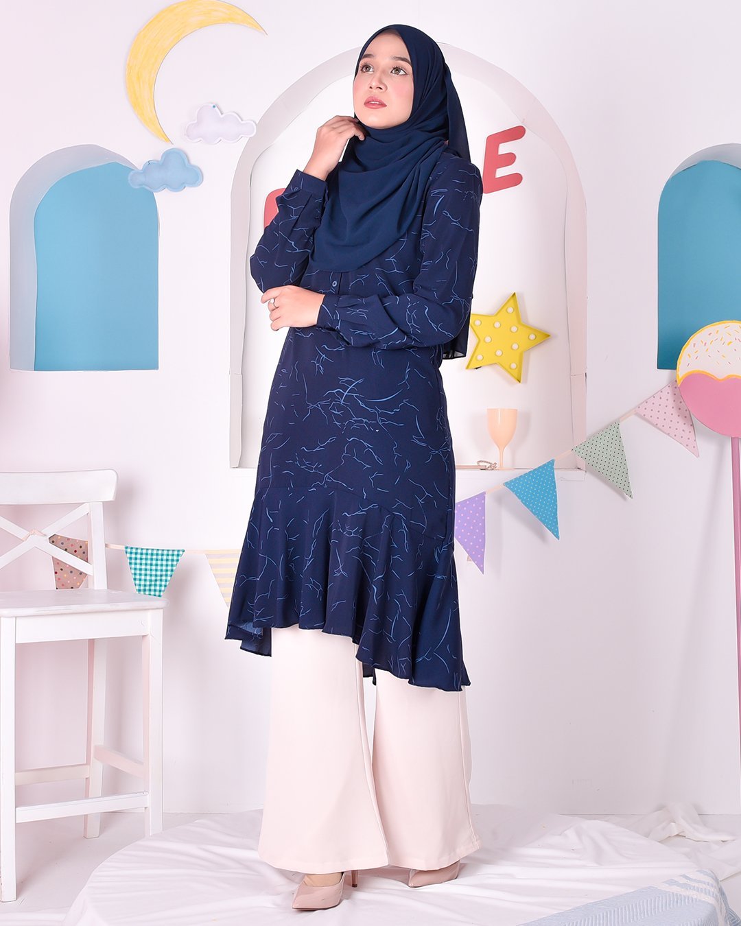 Tunic Ruffle Cindy - Night Blue