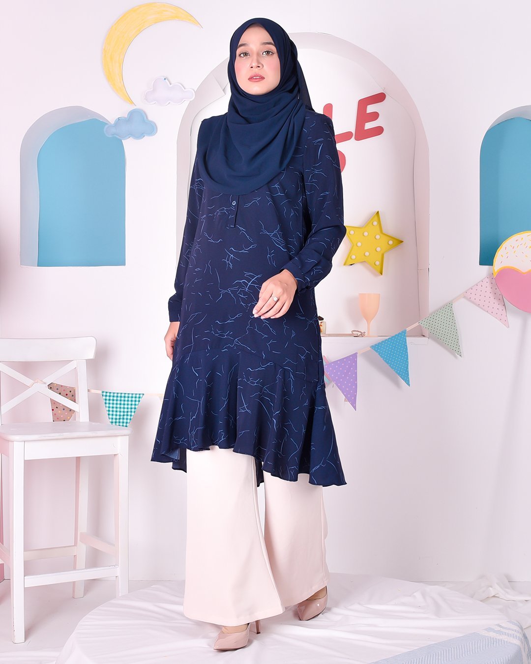 Tunic Ruffle Cindy - Night Blue