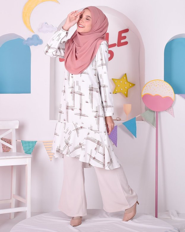 Tunic Ruffle Cynthia - Froth Milk