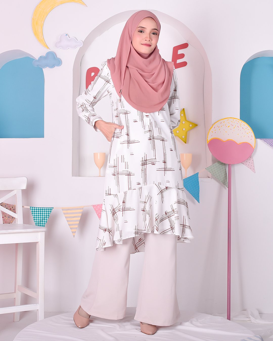 Tunic Ruffle Cynthia - Froth Milk