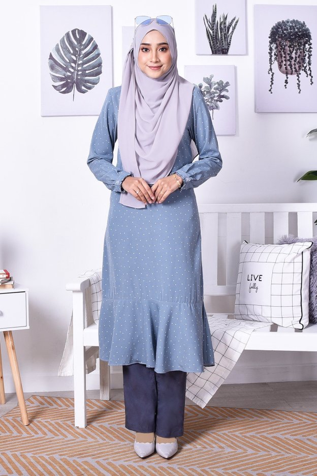 Tunic Rania Polkadot - Sky Blue