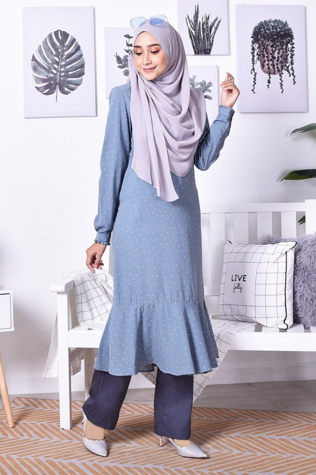 Tunic Rania Polkadot - Sky Blue