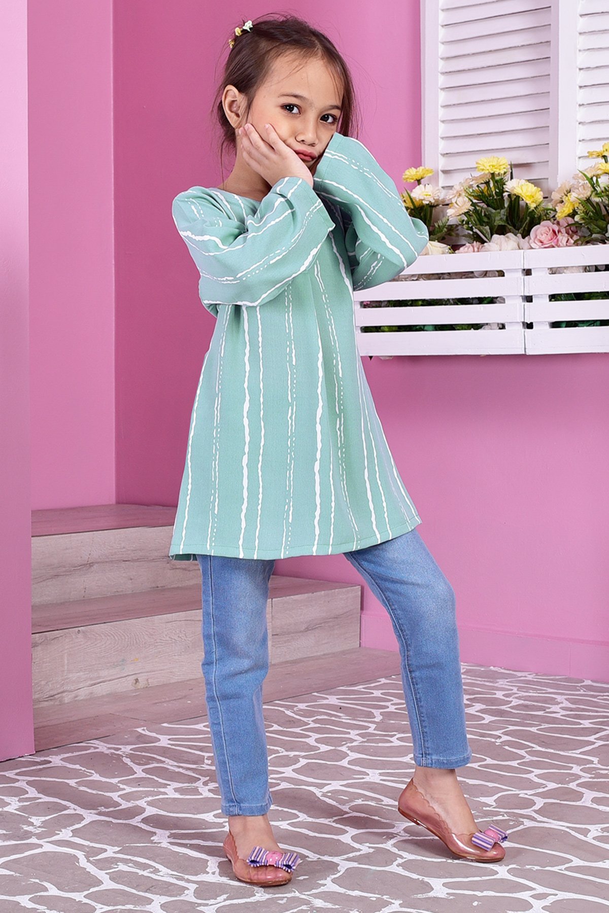 Tunic Savannah Stripe Kids - Green