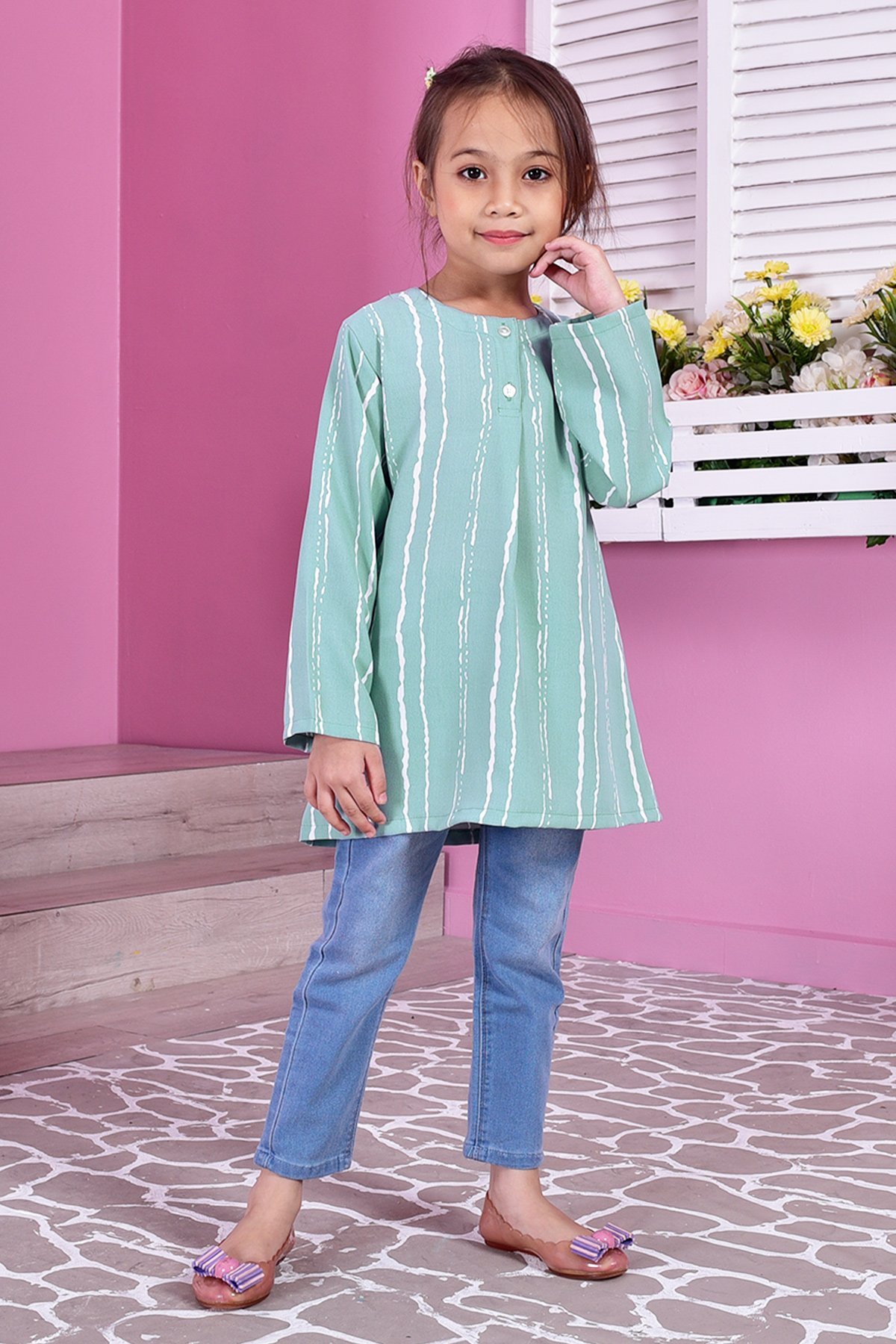 Tunic Savannah Stripe Kids - Green
