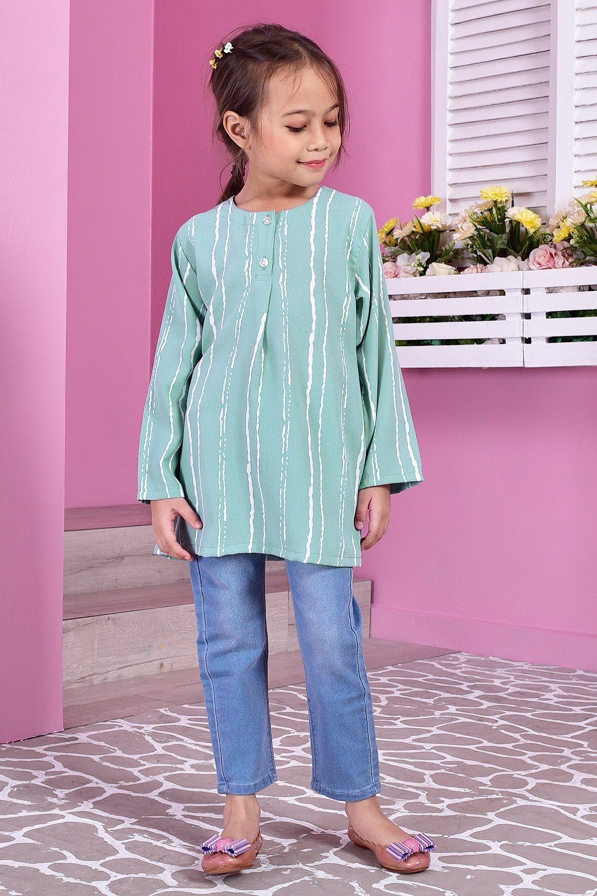 Tunic Savannah Stripe Kids - Green