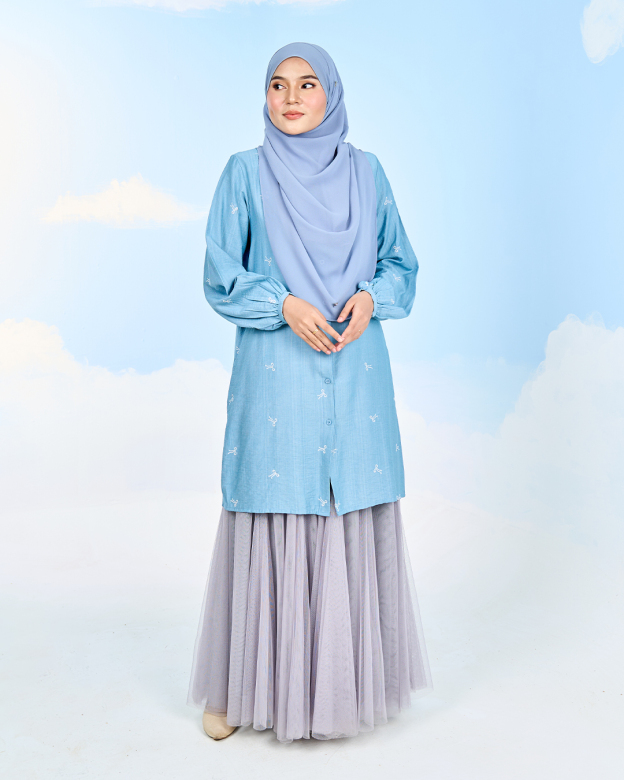 Tunic Coquette Sulam Ribbon Camile – Denim Blue