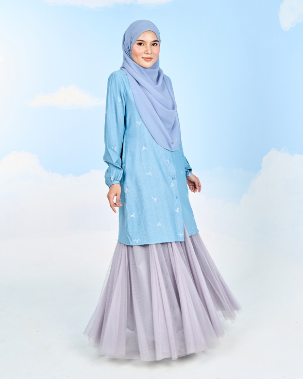 Tunic Coquette Sulam Ribbon Camile – Denim Blue