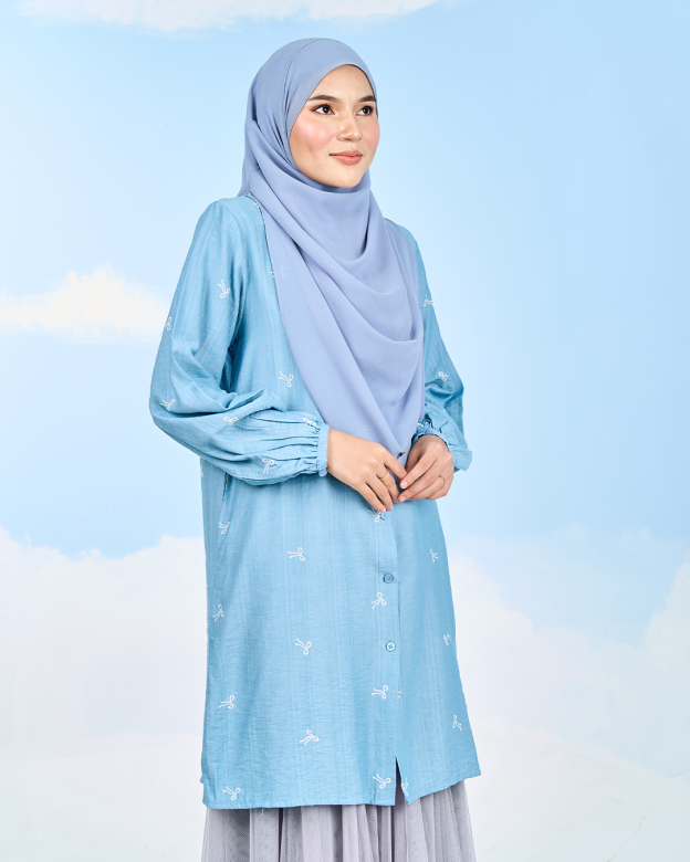 Tunic Coquette Sulam Ribbon Camile – Denim Blue